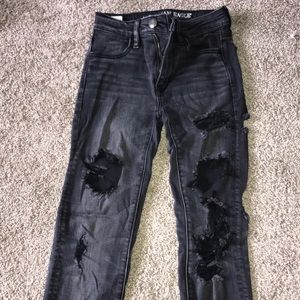 Black ripped American Eagle jeans